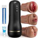 Automatic Male Masturbator with 3 Interchangeable Sleeves, Suction & Vibration Modes