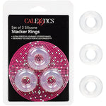 Set Of 3 Silicone Stacker Rings - Clear
