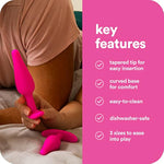Hello Tush Training Set - Tush Cush Hybrid Personal Lubricant, 3.3 Fl Oz And Tush Pops Butt Plug Set Of 3 Sizes - Anal Toys Plus Silicone And Water-Based Lube For Men, Women, And Couples