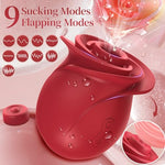 Vibrator Dildo Sex Toys for Women - Rose Sex Toy with Flapping G Spot Vibrators 9 Sucking, Vibration, Flapping Modes for Clitoral Nipple Stimulation, Adult Sex Toys Games for Couples