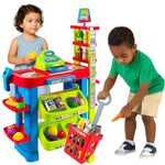 Supermarket Playset For Kids — Grocery Store Pretend Play With Toy Shopping Cart, Cash Register, Scanner & Play Food Accessories – Fun Gift For Ages 3+