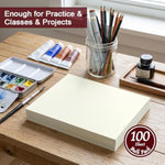 100 Sheets Watercolor Paper, 8.5 x 11 Inch, 300 GSM Cold Press Mixed Media Paper