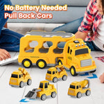 Toddlers Construction Toys For Kids 3-9 Year Old?5 In 1 Friction Power Vehicle Car For 3 4 5 6 7 Years Old Boys Girls?Carrier Truck Transport Toys For Christmas And Birthday Gifts