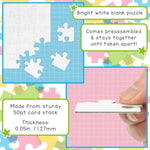 6 Blank Heart Puzzles with Frames, 34 Pieces Each, Valentine's Day Craft