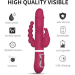 Rabbit Vibrator G Spot Vibrator Waterproof Realistic Silicone Dildo With 10 Vibrating Modes Sex Toys For Women For Body Rechargeable