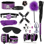 Bdsm Bondage Restraint Kits 12Pcs Sets Sex Toys Handcuffs Ankle Collar Cuffs Blindfold Feather Tickler Ball Gag Anal Plug Sm Games Adjustable For Women Men
