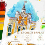 100 Pcs 5 x 7 Watercolor Paper, 140 lb 300 GSM Cold Press for Painting & Drawing