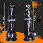 7.87 Inch Realistic Black Dildo For Beginners, Lifelike Transparent Dildo G Spot Stimulator With Strong Suction Cup, Body-Safe Small Anal Dildos Adult Toy Suitable For Women/Men/Gay/Lesbian