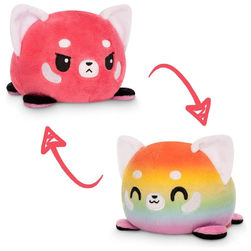 The Original Reversible Red Panda Plushie Red + Rainbow Cute Sensory Fidget St