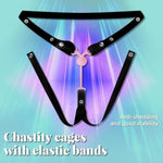 Lightweight Nylon Chastity Cage Lock With Adjustable Elastic Auxiliary Belt Inverted Chastity Clip Sex Toys & Games For Men, Gay Penis Exercise (Pink,Large)