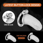 Chastity Cage Push-Lock Set With Invisible Lock- Metal Chastity Device Locked 2 Keys Metal Chastity Locks Comfortable,Male Chastity Cage Adult Sex Toys Bdsm Bondage Devices For Men (Ring:40Mm)