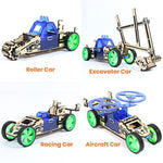 Butterflyedufields 4In1 Stem Building Car Kits For Kids - Diy 3D Wooden Puzzle Toys, Educational Stem Gifts For Ages 6 To 12