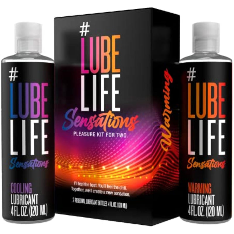 Sensations Pleasure Kit Water Based Cooling & Warming Personal Lubricant, For A Tingling And Invigorating Intimate Experience, Lube For Men, Women & Couples, 4Fl Oz (Pack Of 2)