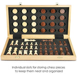 15'' Magnetic Wooden Chess & Checkers Game Set -2 Extra Queens -24 Cherkers Pieces - Chessmen Storage Slots, Beginner Chess Set For Kids And Adults, Classic 2 In 1 Board Games