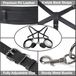 Bdsm Bondage Set, Hook Vibrators Bed Restraints Kit, Thigh Sling Chest Harness, Behind Back Handcuffs, 3 Balls Trainer, Sm Fetish Unisex Sex Toy For Couples