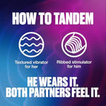 TROJAN Vibrations Tandem Couples Vibrating Ring, Personal Massager, 1 Count, Violet