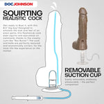 Doc Johnson Bust It - Squirting Realistic FIRMSKYN Dildo with Removable Vac-U-Lock Suction Cup - F-Machine and Harness Compatible - for Adults Only, Caramel