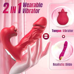Adult Sex Toys For Women – Dual Motor Rose Toy Clitoral & G-Spot Vibrator, Licking & Thrusting Dildo, 10×10 Vibration Modes, Soft Silicone Women’S Sex Toys, Juguetes Sexuales, Adult Toys & Games