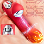 Thrusting Rabbit Vibrator 3 In 1 Heating Shocking Vibrating Dildo G Spot Massage Clitoral Stimulator With 8 Tapping Vibration And Electric Shock Modes Silicone Adult Sex Toy For Women Couple