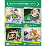 Kids Camera, Dinosaur Toddler Digital Camera For Ages 3-12 Boys Girls Childrens, Christmas Birthday Gifts, Selfie 1080P Hd Video Camera For 3 4 5 6 7 8 9 Years Old Boys Girls Toys Gifts