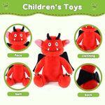 Red Monster Stuffed Animal Toy, Cute Plushies, Stuffed Bat Plush Gift For Kids, Boys, Girls, Children Birthday Christmas