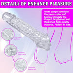 Penis Sleeve, Adult Sex Toys Cock Sleeve Penis Extender For Length & Girth Enhancement Thicken Penis Sheath, Male Sex Toys Penis Ring For Couples Transparent