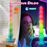 14.6" Long Dildo Knot Dildo Huge Anal Beads, Glowing Anal Plug Silicone Large Butt Plug For Deep Stimulation, Fantasy Knotted Anal Dildo, Gradual Anal Ball Adult Toys For Women Men Gay Couple