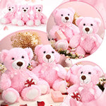 6 Pieces Christmas Bear Bulk Stuffed Animal Baby Shower Soft Cute Bear Plush Toys Sleeping And Playing Baby Shower Birthday Party Favor Decorations