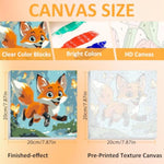 Fox Paint by Numbers Kit for Kids, 8 x 8 Inch Beginner Painting Activity