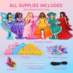 Kids Art Crafts DIY Kit Princess Dress-up Fun Art Activities for Ages 4-8 Birthday Gift Ideas