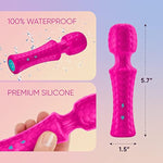 Mini Ultra Wand Vibrator Sex Toy - Travel-Size Silicone Adult Toy With Flexible Head & Internal Vibration Dampener To Prevent Hand Vibrating - 10 Patterns, Boost Mode, 100% Waterproof (Mini, Pink)