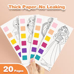 Mess-Free Watercolor Painting Set for Kids Ages 3-8, Portable Coloring Books