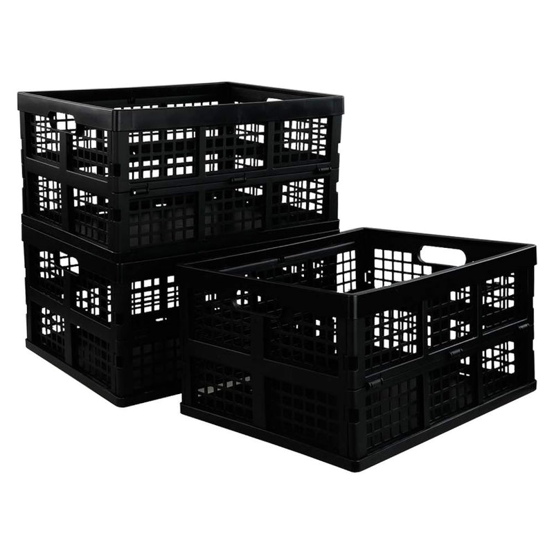 34 Quart Collapsible Storage Bins, Folding Crate, Milk Crate, 3 Packs