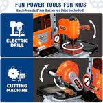 65 Pcs Kids Tool Set, 2-In-1 Kids Tool Box & Bench, Toddler Tool Set With Electric Drill And Power Miter Saw, Workbench For Boys Age 3 4 5 6 7 8 Year Old