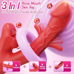 Adult Toys Vibrator Sex Dildo - Tongue Vibrator Rose Sex Toy With 9 Flapping & 9 Licking & 9 Vibrating For G Spot And Clitoral, Silicone Realistic Dildo Rabbit Adult Toys For Women Female And Couple