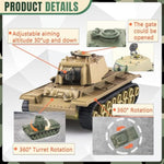 Ww2 Army Tank-6 And Army Men Toys Playset, 2Pc Us Tank Models With 10Pc Toy Soldiers, Desert Tan And Olive Drab Green 1:72 Military Vehicle, Great Military Toy For Kids Boys