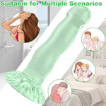 Cute Dildo Clear 6.7" Beginner Dildo With Strong Suction Cup Hand Free Play Flexible Soft Dong, Vaginal And Anal Stimulation Adult Sex G-Spot Dildos Toys For Adult- Green