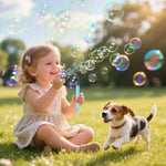 Puppy Dog Party Favors, 24Pcs Self-Designed Mini Bubble Wands For Kids Bubbles Bulk With Detachable Topper (6 Styles & Colors), Birthday Gift Pinata Filler Goodie Bag Stuffer Classroom Prizes