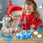 Winter Fine Motor Toys - 270Pcs Christmas Counting Sorting Sensory Bin Filler Set For Kids Winter Counting Toy With Felt Snowflakes Pom Poms Cup Clip For Preschool Education Activities