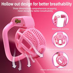 Male Chastity Device Cock Cage - Lightweight Plastic Chastity Cage For Man Penis Exercise 3D Printed Adult Sex Toy With 4 Sizes Rings Invisible Lock And Key(Pink)