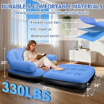 Blow Up Pull Out Couch With Headboard,Inflatable Chair With Flocked Surface,Folding Inflatable Chairs For Adult,Portable Inflatable Sofa,Durable Inflatable Couch,Inflatable Couches For Camping