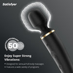 Wand-Er Woman Vibrator Sex Toy | Adult Toys For Women | Wand Vibrator In Xxl Size | Vibrating Sexual Pleasure Device | Stimulation Vibrators | Woman Sextoy (Black)