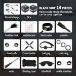 Bdsm Bondage Restraints Kit, 14Pcs Upgrade Leather Couples Sex Toys With Storage Bag, Body-Safe Sexual Pleasure Tools For Women And Men