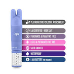 Rose Revitalize Massage Kit - Massager, External Massager Vibrator - 3 Ultrasilk Smooth Puria Silicone Attachments For Pleasure, Stress Relief - Waterproof - Pocket Sized - Periwinkle
