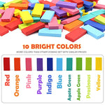 1000 Piece Dominoes Set For Kids With Extra 20 Blocks, Colorful Dominos Tiles For Building, Stacking, Racing, Tumbling, Wood Domino With Storage Bag And Box, Educational Toy