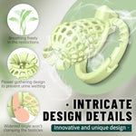 Chastity Cage Device, Lightweight Chastity Deivce Cock Cage With 8 Size Adjustable Ring 3D Plastic Male Penis Chasity Cage Bondage Sex Toys For Men, Green