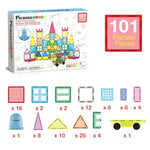 PicassoTiles 101 Piece Magnetic Tile Building Blocks Set with Durable Storage Bag STEM Educational Construction Magnet Toy Kit for Toddlers Preschool Kids Boys Girls Age 3 Plus Indoor Learning PT06