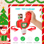 Christmas Bubble Machine Toys For Kids,Automatic Electric Battery Powered Bubble Gun With Bubble Solution,Led Light,Leakproof Bubble Blower Toy For Christmas Birthday Party Favors Gifts (Santa Claus)