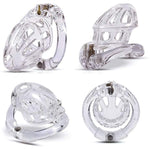 Kzpc Male Chastity Cage| Lightweight Plastic Chastity Device| Adult Toy For Men| 4 Active Sizes Rings (Transparent, Long)