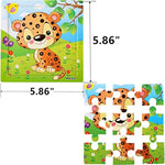 24 Pack Wooden Puzzles For Kids,Mini Jigsaw Animal Puzzles Set For Kids Boys Girls, Early Preschool Educational Toys, 20 Animal Patterns + 4 Transportations